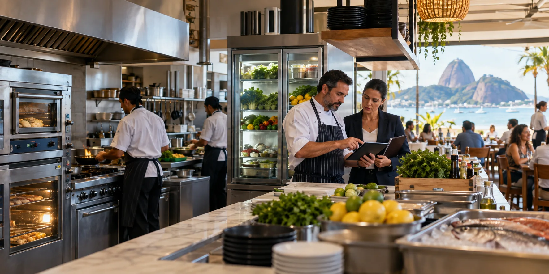 Imagem editorial produzida com negocios e atendimento para representar a protecao de restaurantes